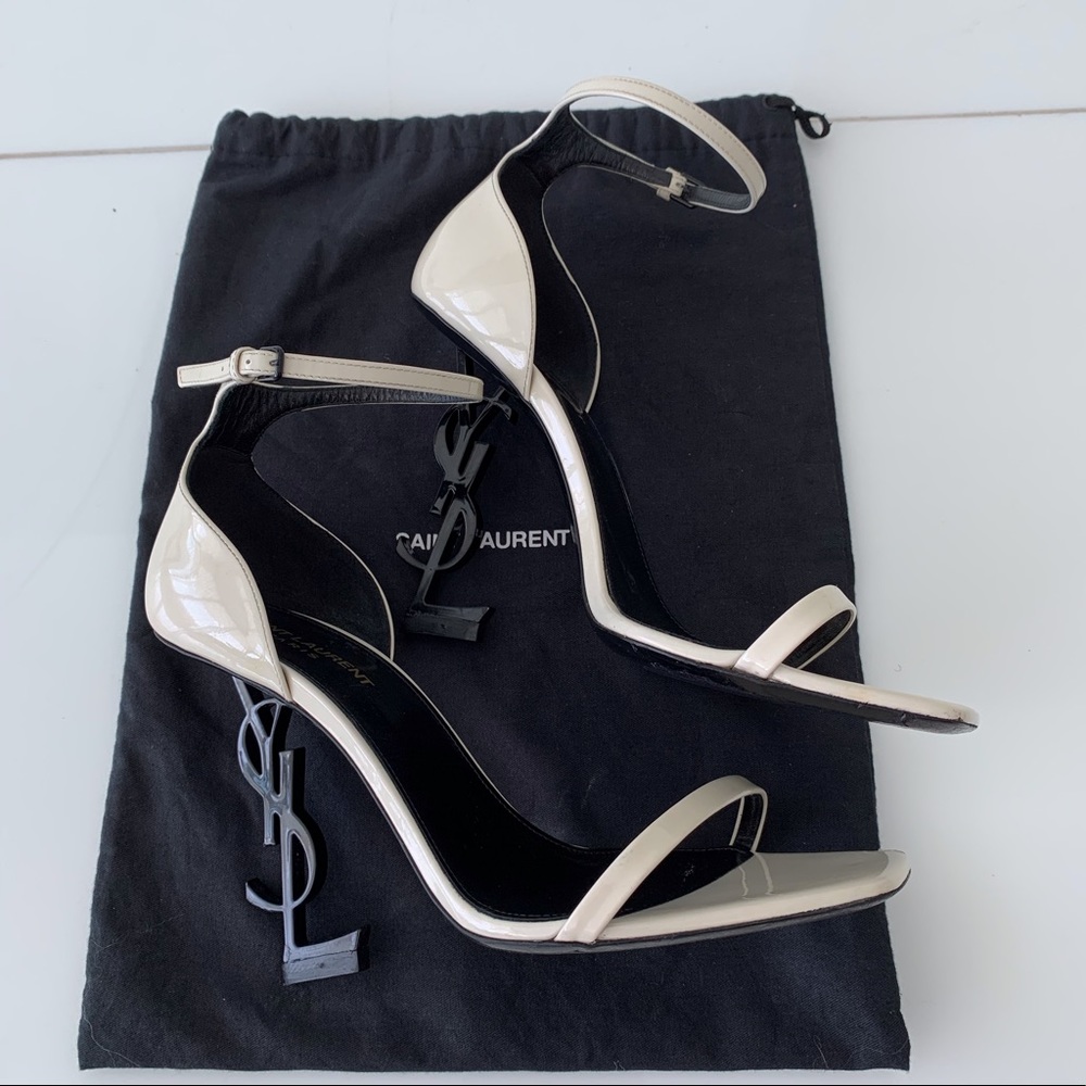 YSL White Opyum Sandals